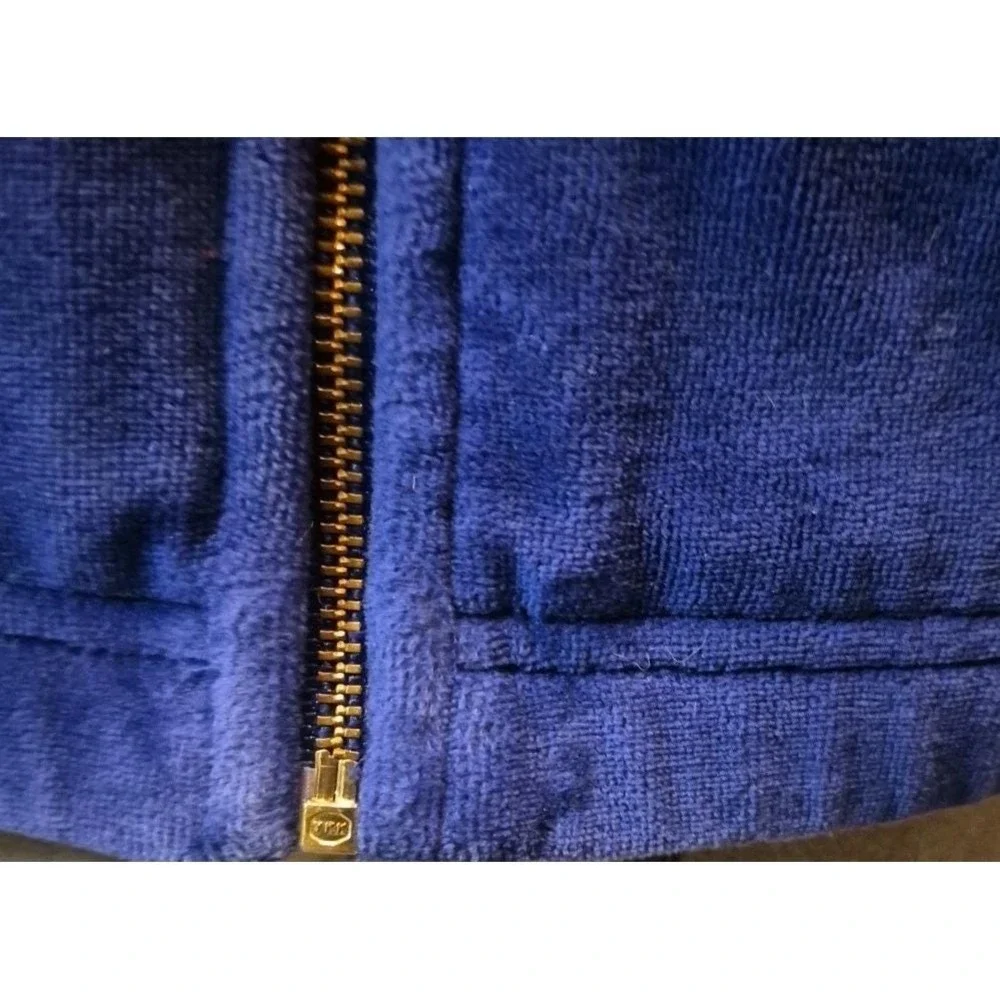 Norsport 90's Vintage Royal Blue Velour Track Jacket Women's Medium‎